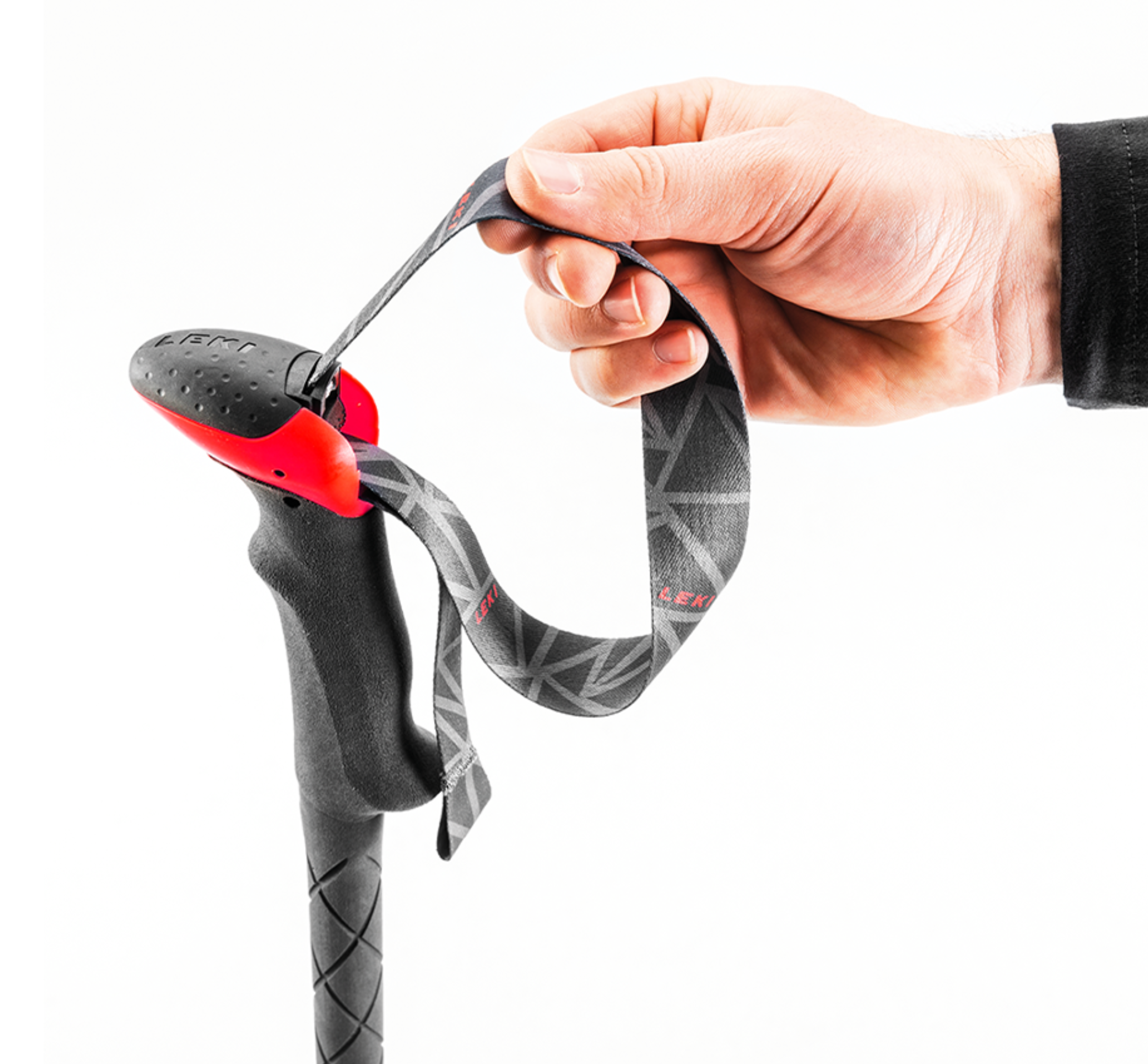 Leki Stöcke Micro Vario Carbon Trekking 110-130cm black-red Wanderstöcke