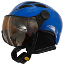 CP CURAKO Ski-Snowboardhelm mit Visier dark blue mit orange silver mirror Visier Unisex