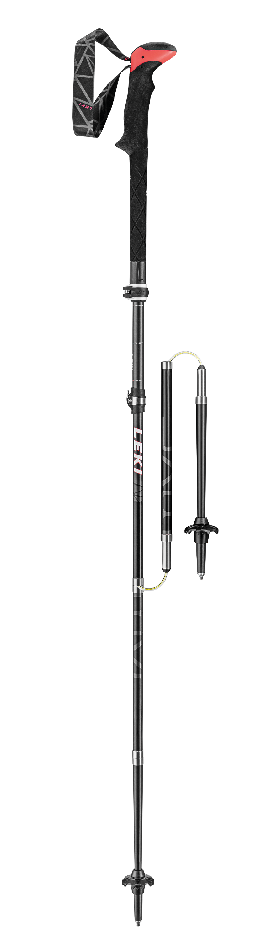 Leki Stöcke Micro Vario Carbon Trekking 110-130cm black-red Wanderstöcke