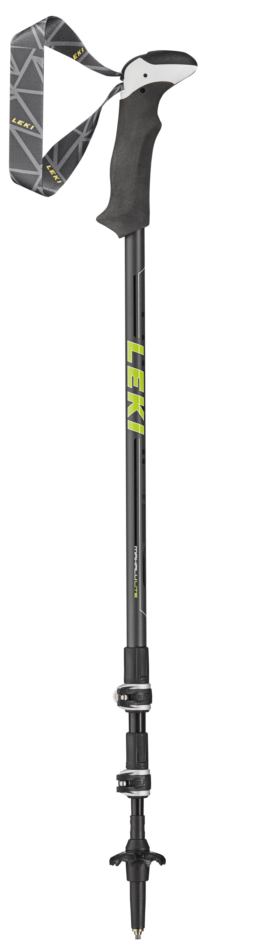 LEKI Stöcke MakaluLite Trekking 100-135cm anthrazit-lime-weiß Wanderstöcke