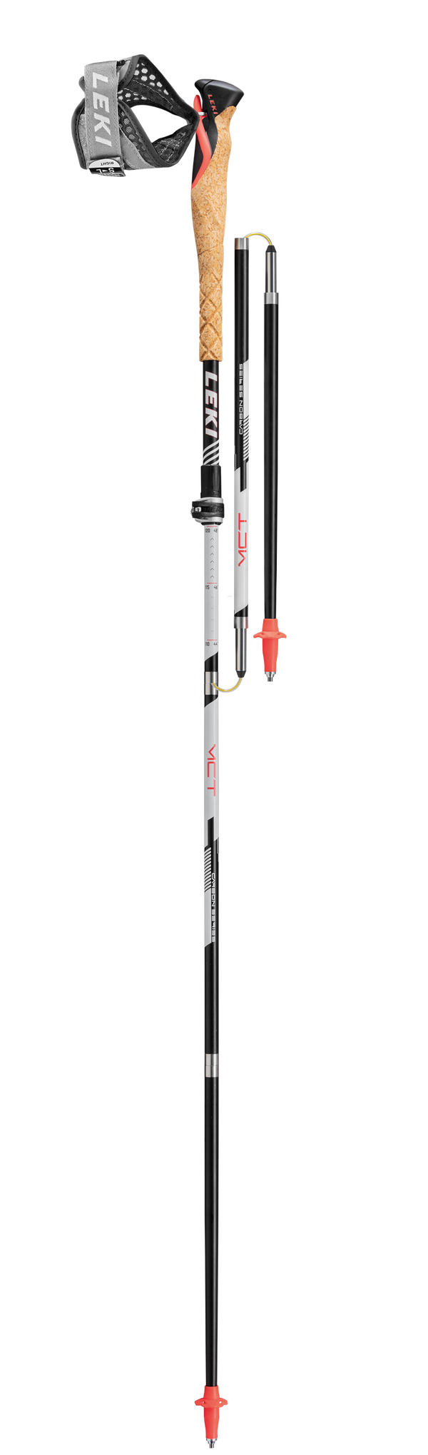 Leki MCT 12 VARIO CARBON Wanderstöcke  schwarz-weiß-rot