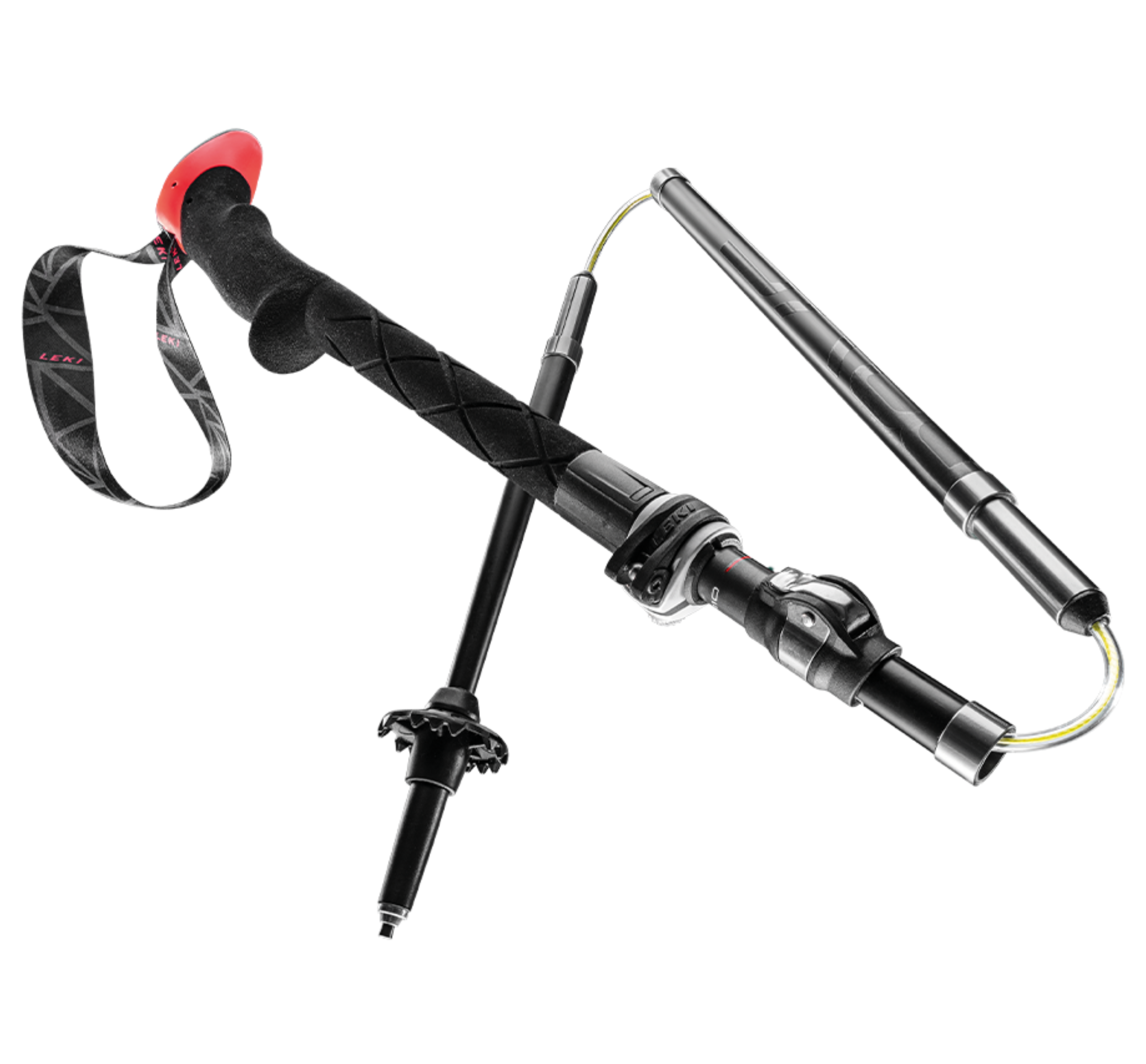 Leki Stöcke Micro Vario Carbon Trekking 110-130cm black-red Wanderstöcke