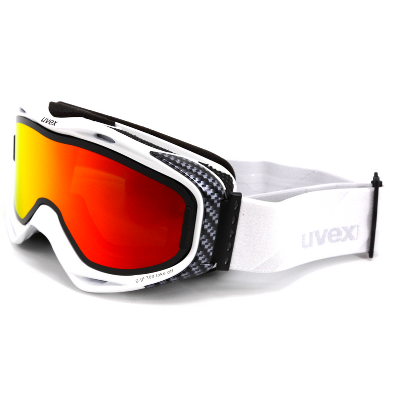 uvex G.GL 300 TOP Skibrille Weiß Unisex + Wechselscheibe Rot