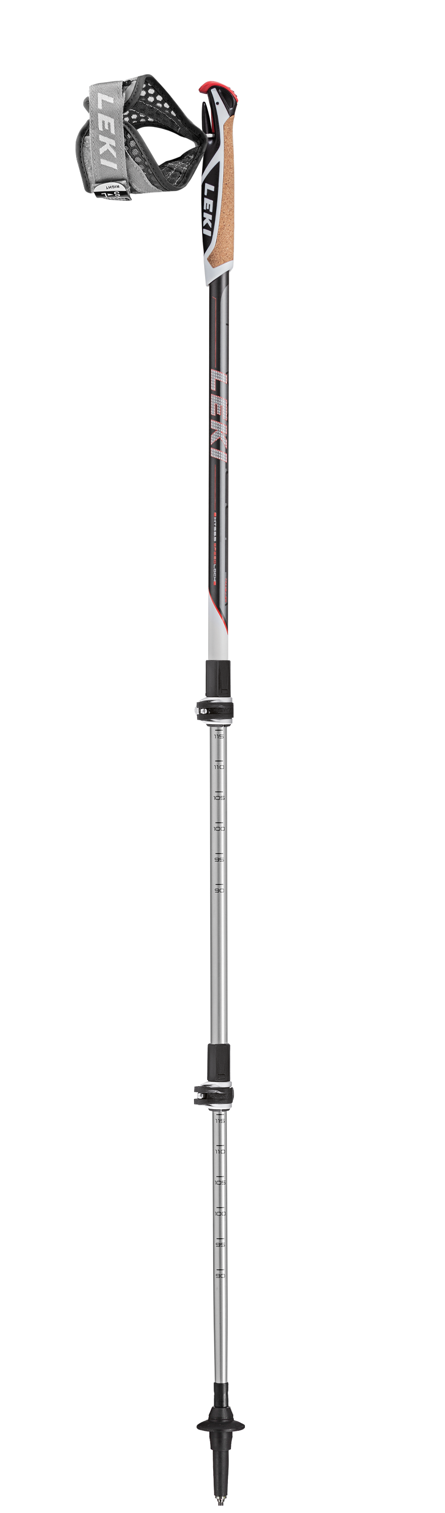 Leki TRAVELLER ALU Nordic Walking anthrazit-weiß-rot (90-130 cm) Unisex