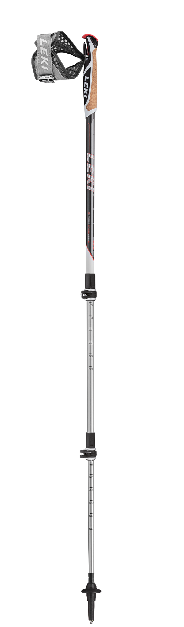 Leki TRAVELLER ALU Nordic Walking anthrazit-weiß-rot (90-130 cm) Unisex