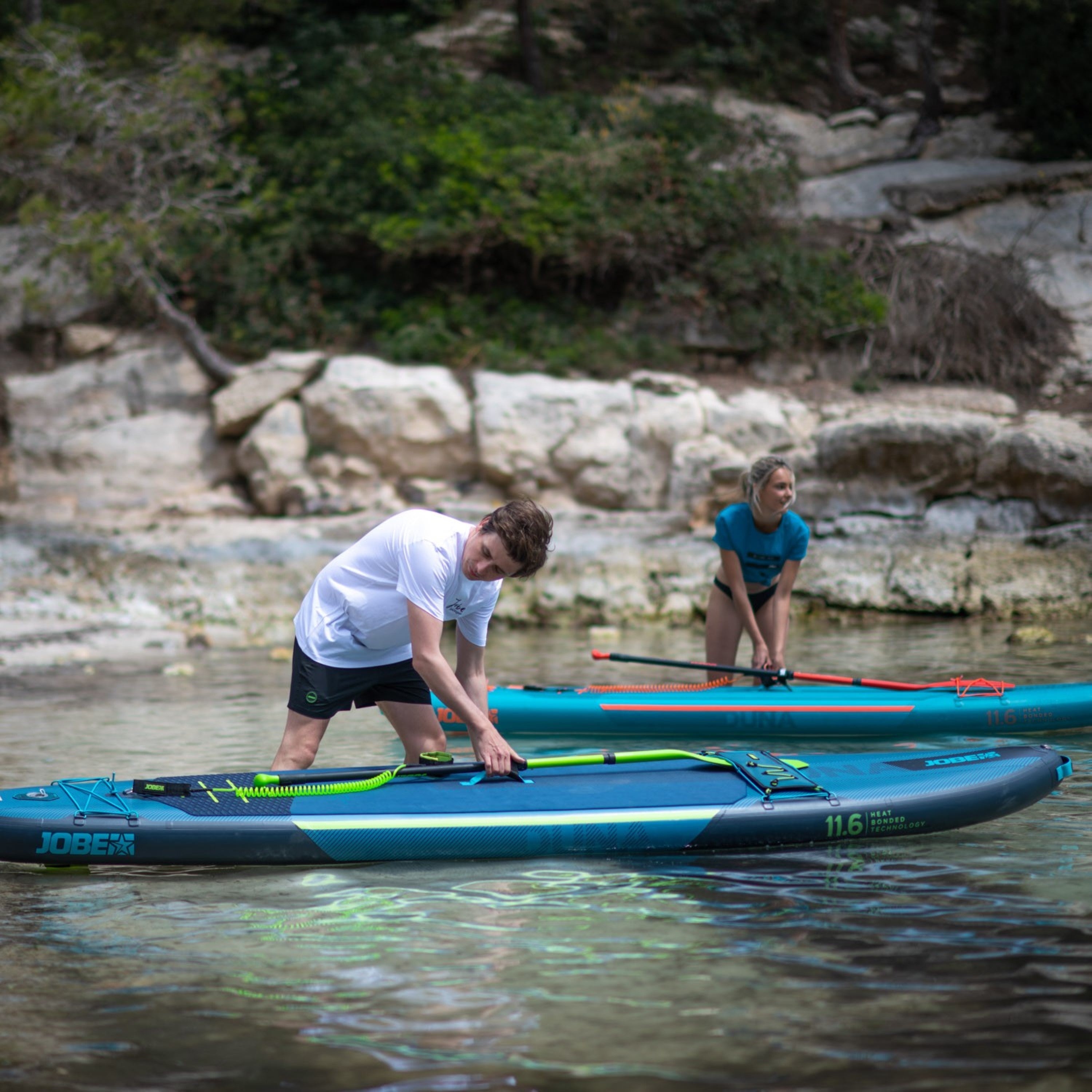 Jobe STREAM CARBON 40 SUP PADDEL Carbon Dreiteilig lime green