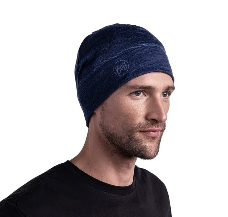 Buff MERINO LIGHTWEIGHT BEANIE für Erwachsene solid denim Gr. One Size