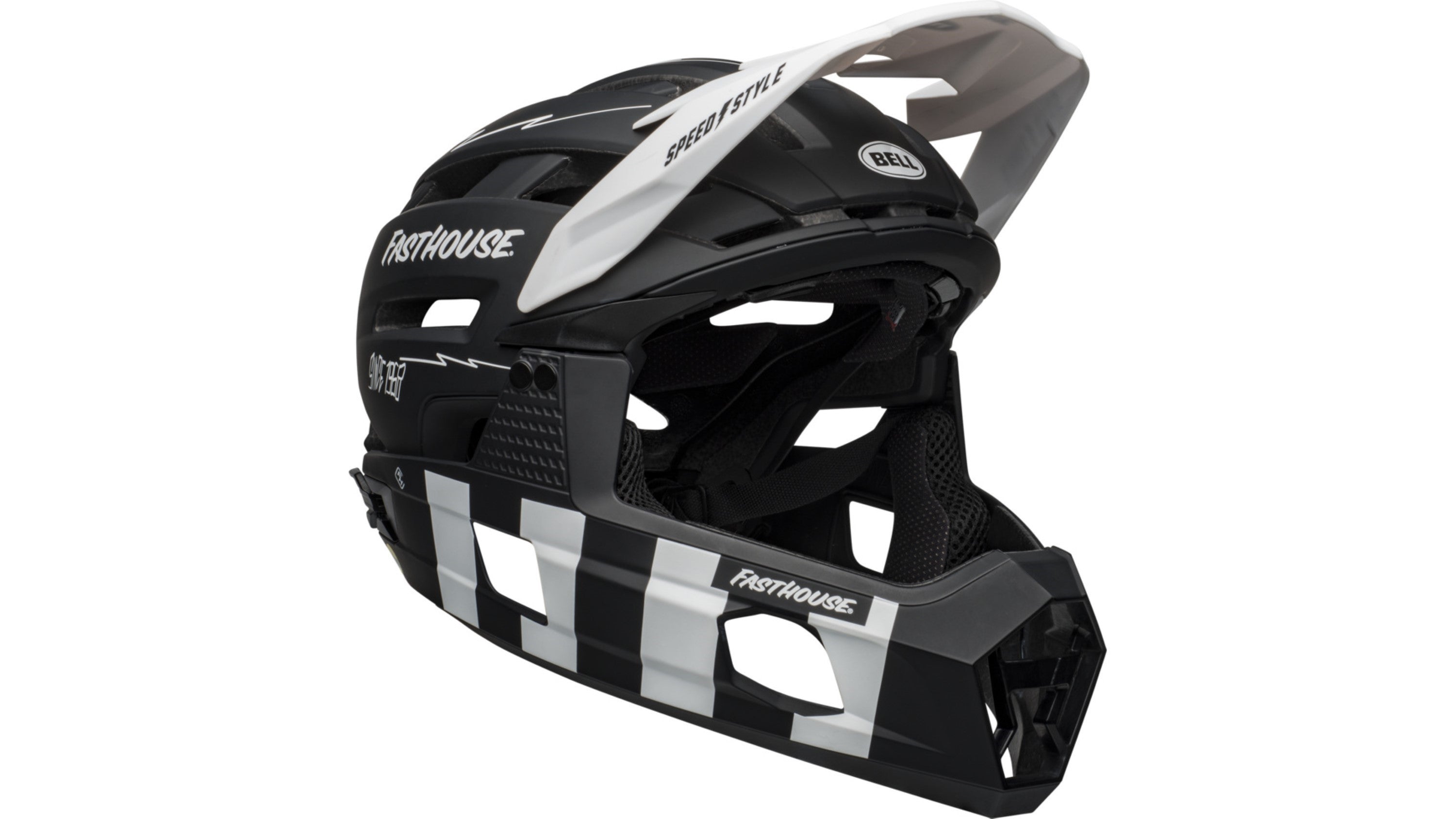 Bell SUPER AIR R SPHERICAL Fahrradhelm matte black/white fasthouse Unisex