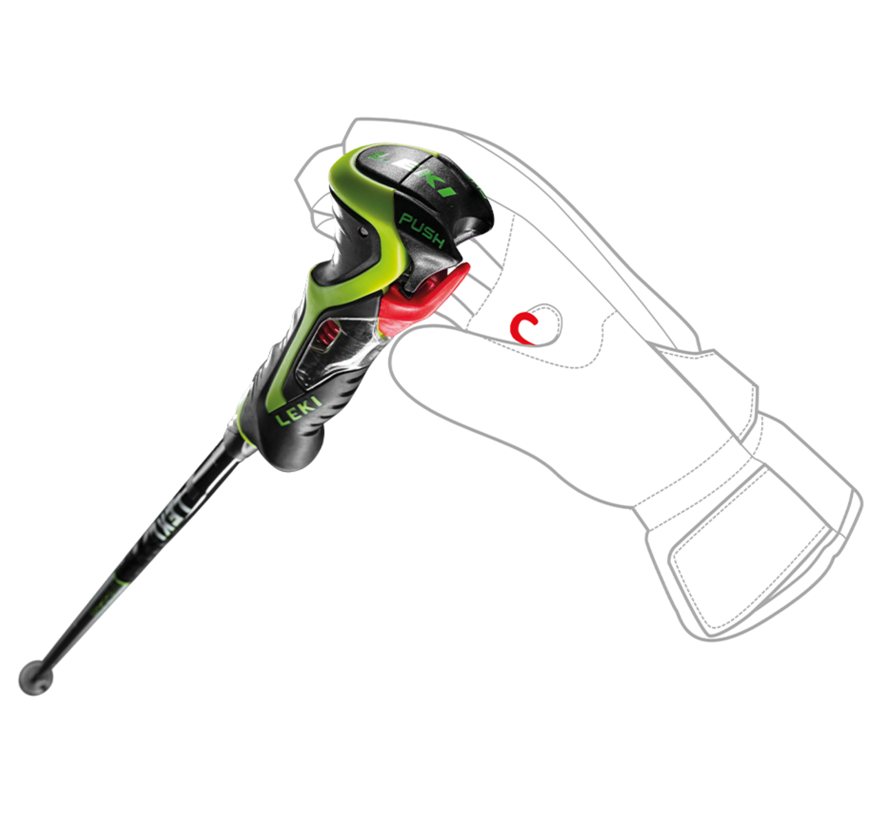 Leki AIRFOIL 3D Alpinstöcke schwarz-palegreen-weiß (110 bis 135 cm)