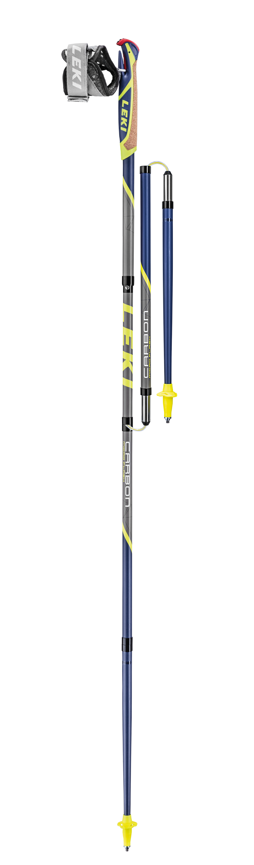 Leki MICRO FLASH CARBON Wanderstöcke violett-gau-gelb