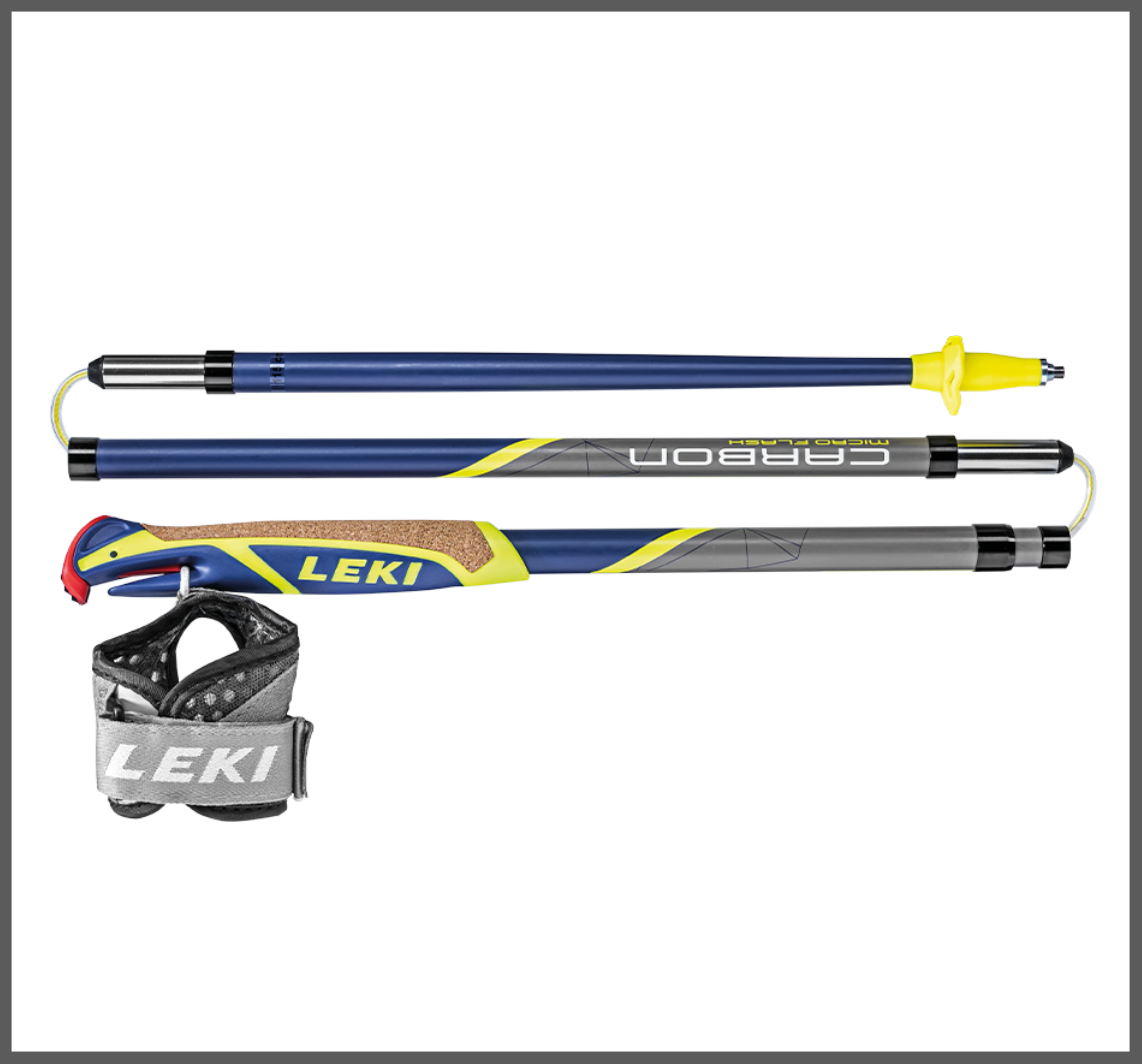 Leki MICRO FLASH CARBON Wanderstöcke violett-gau-gelb