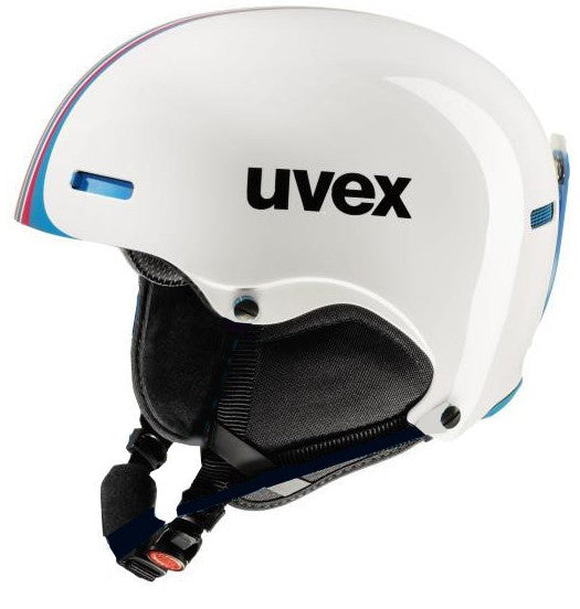 Uvex hlmt 5 race white/blue Skihelm Snowboardhelm