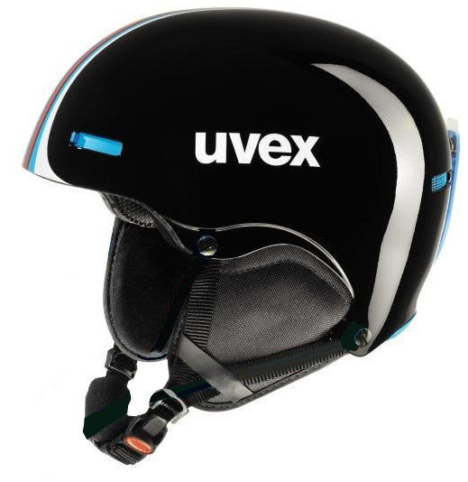 Uvex hlmt 5 race black/blue Skihelm Snowboard / Option Kinnbügel